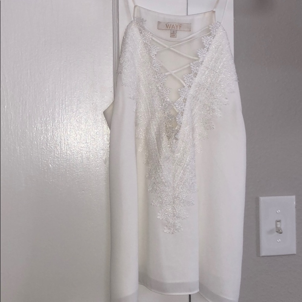 WAYF White Lace Top
